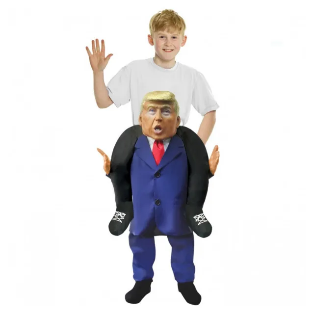 Kids Donald Trump Piggyback Costume 6-12 yrs Ex President Ride On Fancy Dress