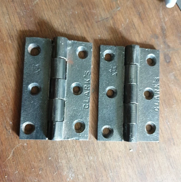 Old 3" Clark's cast iron door hinges