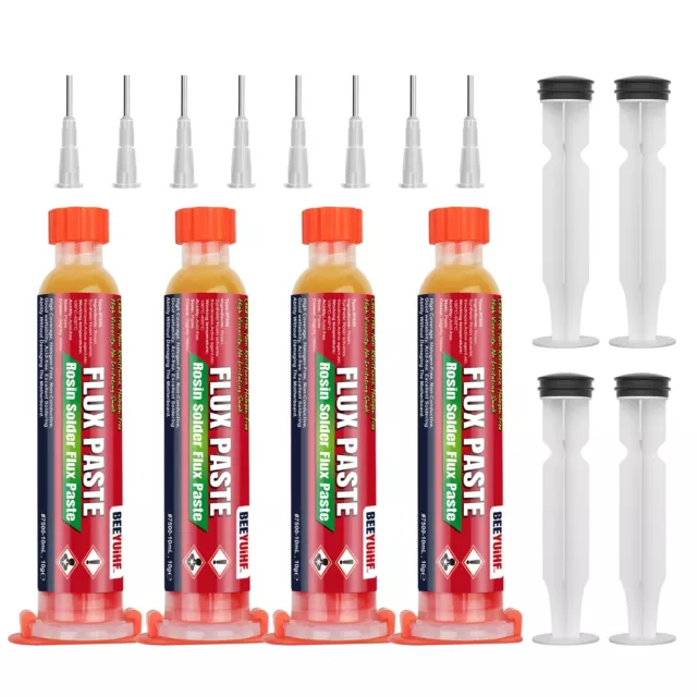 BEEYUIHF Rosin Solder Flux Paste 10mL Syringe Electronics Flux (4 Pack)