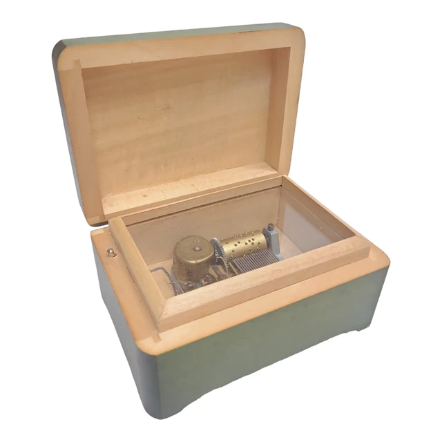 Vintage REUGE Swiss Musical Movement WOODEN MUSIC BOX Waltz of the Flowers WORKS
