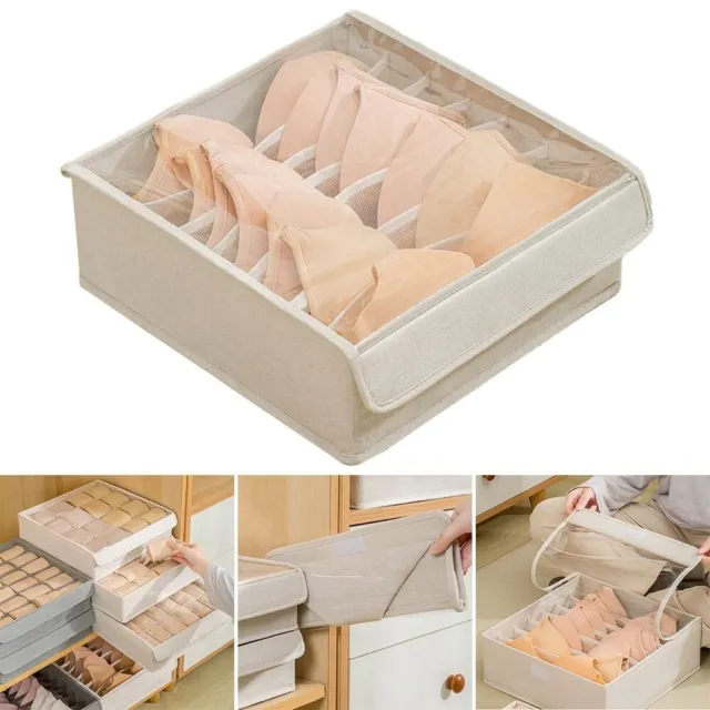7/16/24 GRIDS SOCK Box With Lids Underwear Storage Box Bra Organizer for  Home $12.40 - PicClick AU
