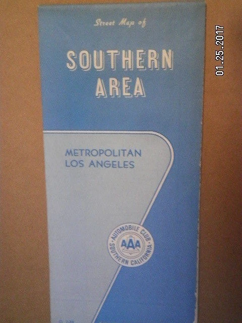 VINTAGE AAA ROAD Map Of Los Angeles Southern Area California 1988 1 8 99 PicClick