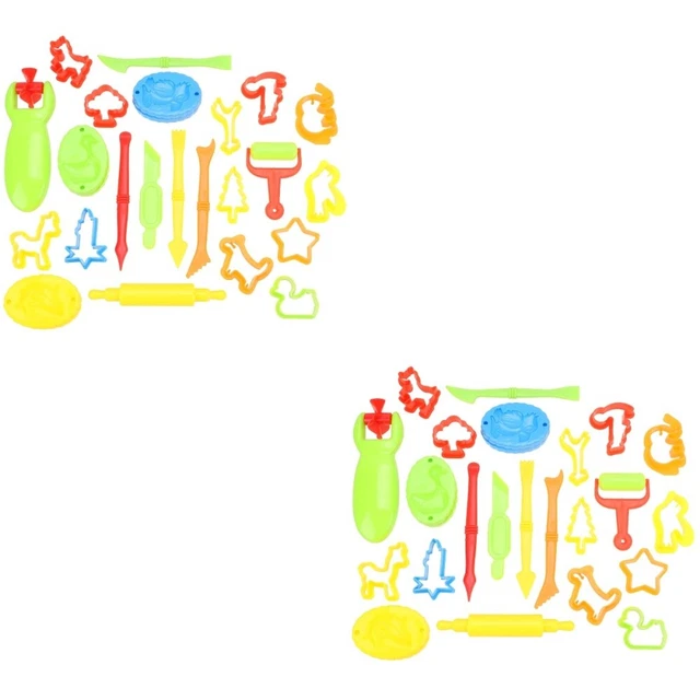 2 juegos de arcilla juguete arcilla forma juego de juego molde de plastilina set cortador de plastilina