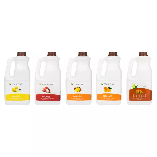 Tea Zone Premium Fruit Syrup Concentrated for Bubble Tea Boba 64 oz, 25 Flavors