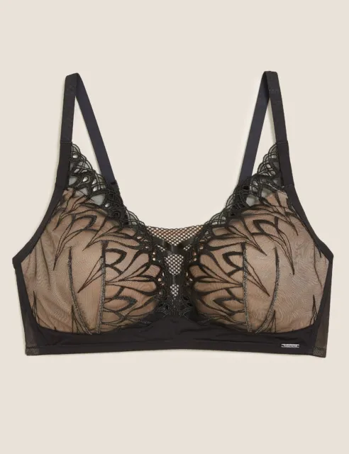 M&S ZEBRA PRINT NON WIRED, PADDED, POST SURGERY FULL CUP BRA In