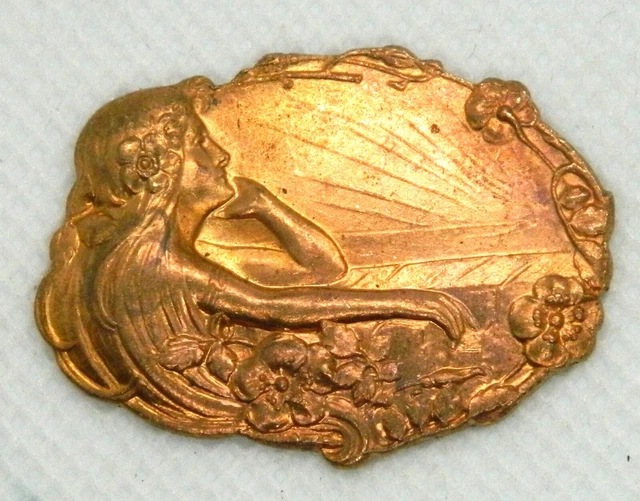 Broche Vintage En émail Champlevé Années 50/60 - Style Vallauris, Signée