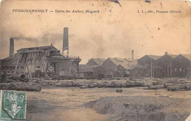 Cpa 58 Fouchambault Entree Des Ateliers Magnard
