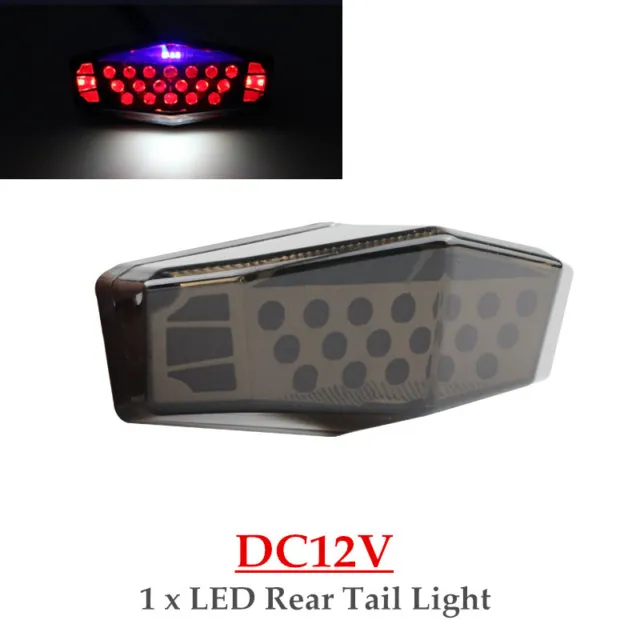 1PC Motorcycle LED Brake Stop Rear Tail Light Integrated Turn Signal Lamp Red