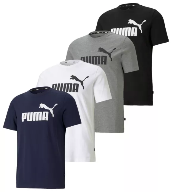 PUMA Herren T-Shirt ESS LOGO TEE einzeln oder multi schwarz weiß grau blau M-XXL