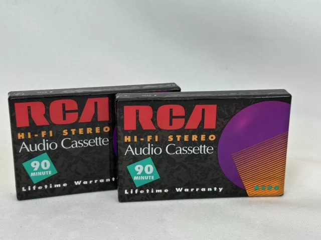 Lot of 2 Vintage RCA RC90 Audio Cassettes Blank Tapes Sealed TYPE 1 - 90 MIN