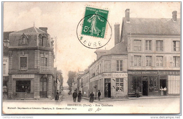 27 BRETEUIL - vue de la rue gambetta