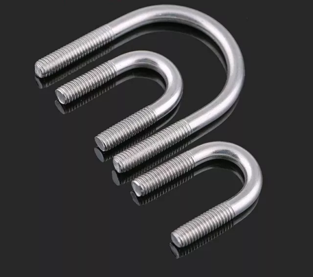 Stainless steel U bolt Screw Pipe Clamp Saddle Hoop M6 to M12 22mm to 328mm 1 Pc