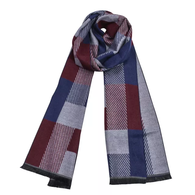 Warm Scarf Fashion Contrast Color Plaid Tassel Tour Long Scarf Gift For Men