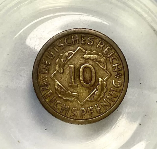 10 Reichspfennig  1933 G  Weimarer Republik  J 317  ss
