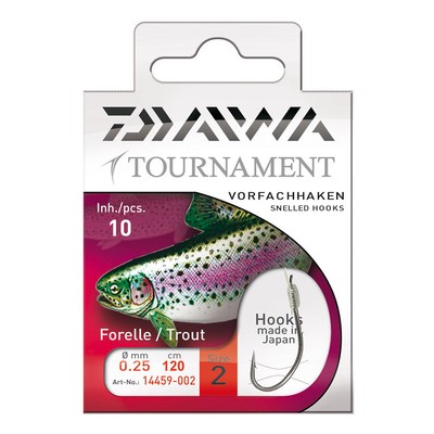 Hameçons de Pêche Argent Daiwa Daiwa Bobine Crochets Truites Trace 60cm 10Stk 