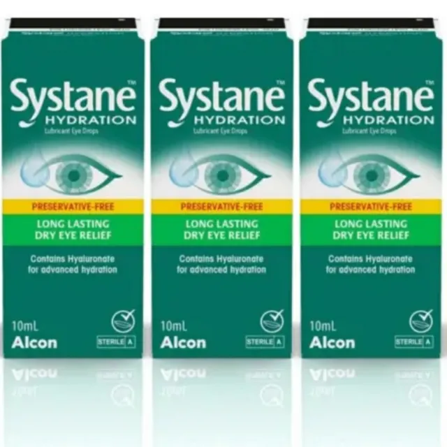 3 x Systane - Gotas para ojos de larga duración sin conservantes hidratación - 10 ml - NUEVO