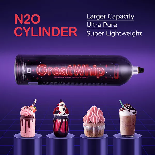 Whipped Cream Charger 640g 6 X Tank Aluminum Cannister GreatWhip Excellent Taste 2