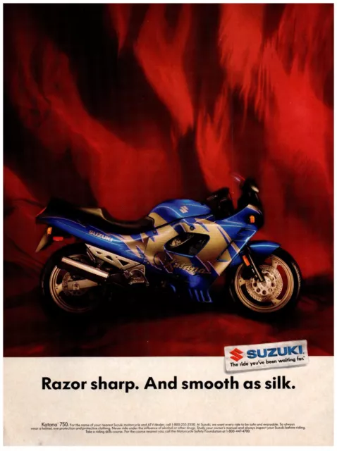 Suzuki Motorcycle Biker Bike Razor Sharp Vintage Print Advertisement 1992 8x11