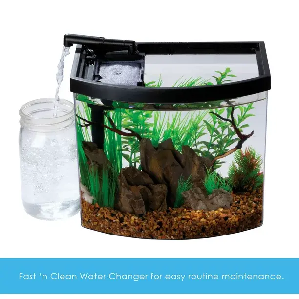 (USA) Aquatic Starter Kit Fish Tank Aquarium, Clear Acrylic, 2.5 Gallons 3