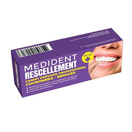 Ciment Dentaire Medident Rescellement Plus © Pour Resceller Couronnes Ou Bridges