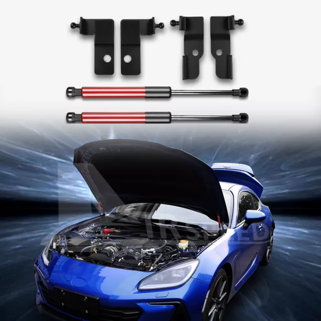 RED Engine Cover Support Rod Steel Shock Hydraulic For Subaru BRZ GR86 2021-2023