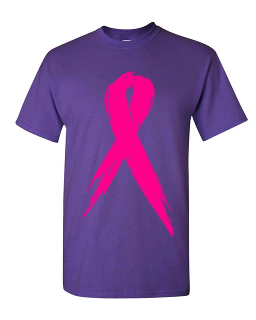 Pink Ribbon Breast Cancer Awareness T-Shirt Hope Fight Survivor Mens Tee Shirt