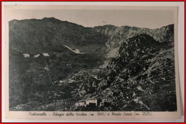 Cartolina Antica Piedicavallo Rifugio della Vecchia Monte Cresto formato piccolo