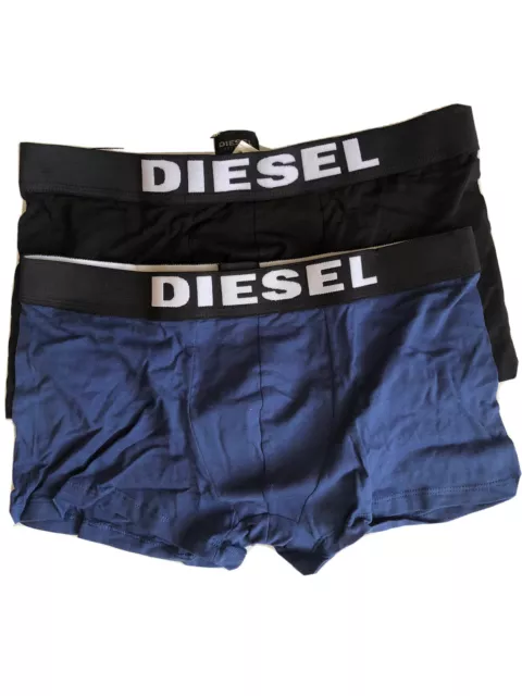 Diesel Navy White UMBX-ROCCO Two Pack Boxer Trunk Shorts 000S9T9RHAPW