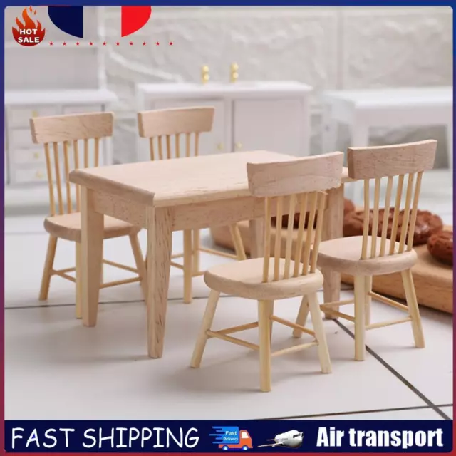 1 12 Mini Table Chair Dolls Dollhouse Furniture Kids Pretend Play Toy (C) FR