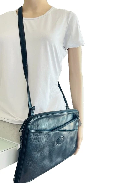 Authentic Gucci Black Leather Crossbody Messenger Bag Handbag Unisex Mens Womens