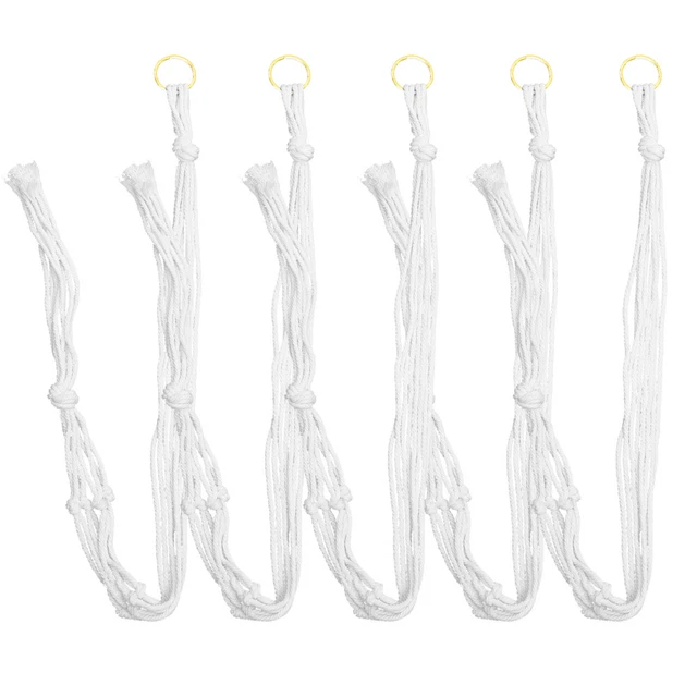 5pcs Outdoor Weben Hängen Pflanzer Korb Anlage Seil Gewebt Aufhänger