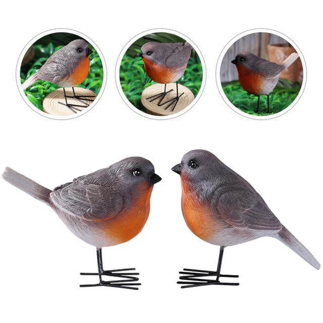 2Stk Dekorativer Vogel Vogelschmuck Künstlicher Bonsai Vogelstatuen Dekorationen