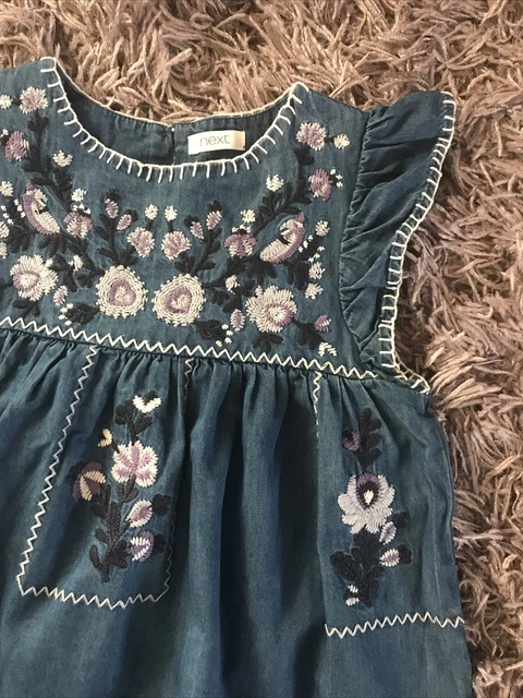 next girls denim dress age 6 years vgc 3