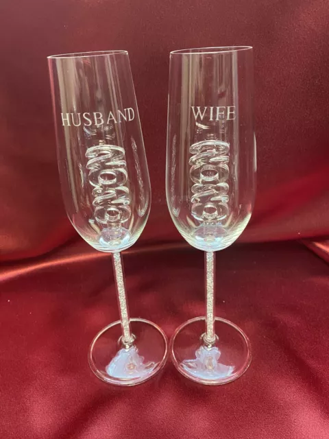 2020 Husband & Wife Custom Engraved Champagne Flute Set