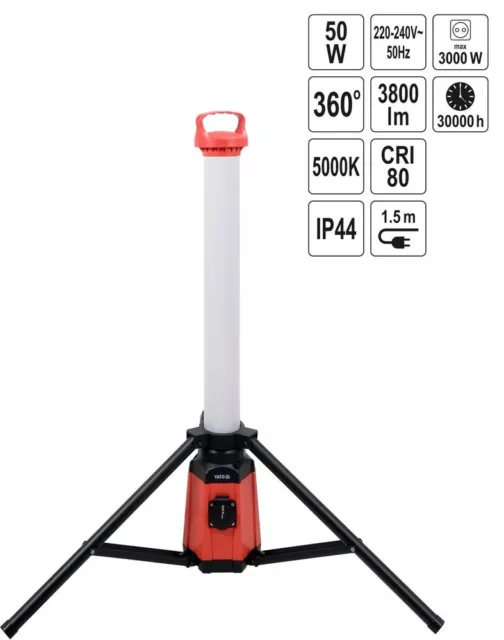 Foco de Construcción Arbeitsstrahler Torre 360° LED Pie 3800 Lumen Taller