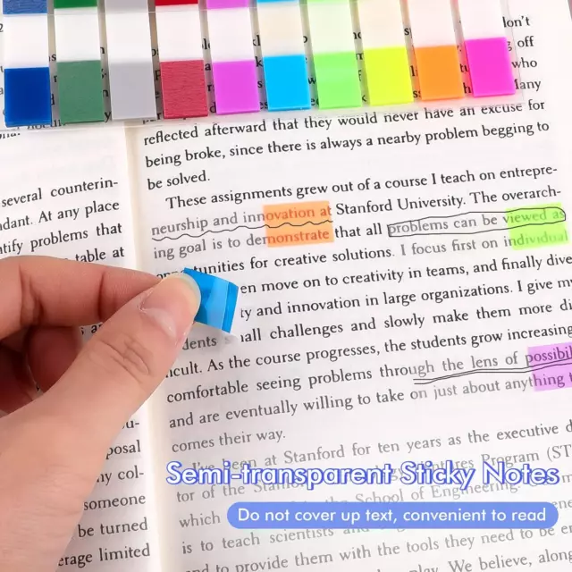 1000 Sheets Transparent Sticky Notes, Practical Book Tabs, Page Marker, Small St 2