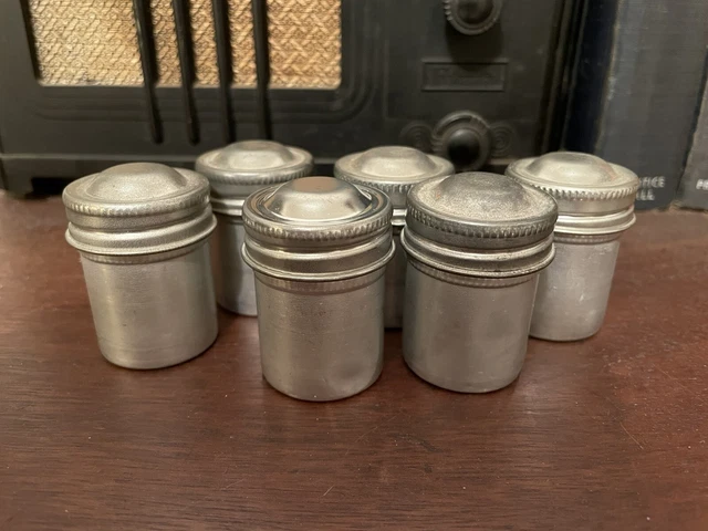 Vintage silver Kodak Metal Film Canisters Lot of 3