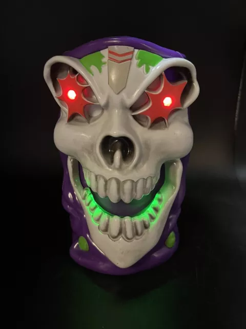 2001 Monster Jam Grave Digger Light Up Grim Reaper Skull Cup Mug Purple Works!