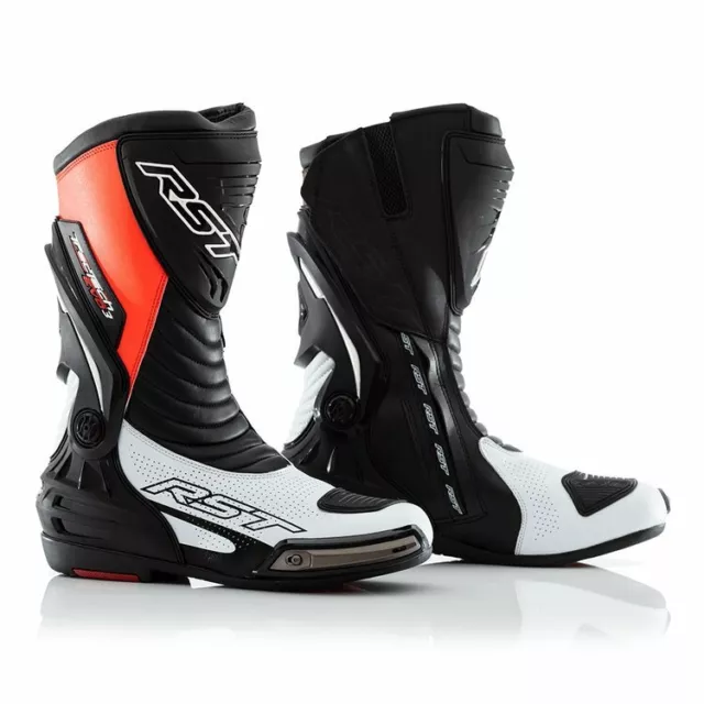 RST TRACTECH EVO 3 SPORT MOTORCYCLE BOOT BLACK/FLURO RED RSBS210133242 Size 42