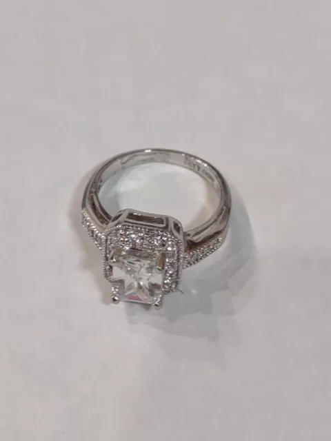 Vintage Art Deco Wedding Ring Cz 925 Sterling Silver Size-7