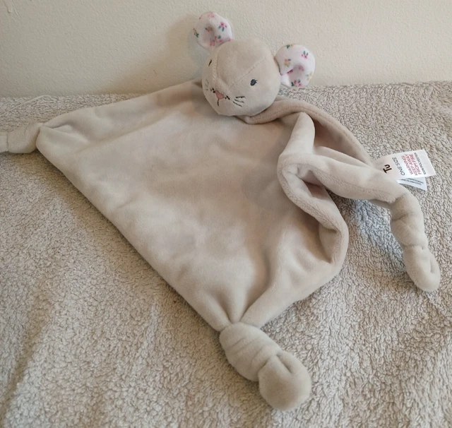 TU SAINSBURYS GREY Mouse Teddy Bear Baby Comforter Comfort Blanket