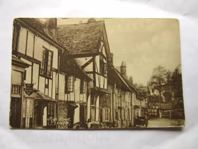 HIGH STREET, LACOCK, WILTSHIRE unused antique postcard by R Wilkinson, trowbridg