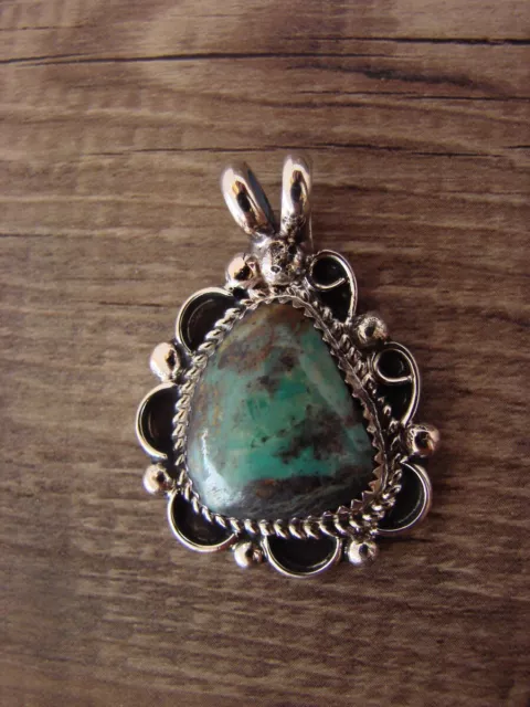 Native American Nickel Silver Turquoise Pendant Jackie Cleveland