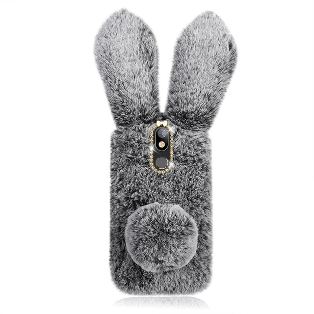 Housse de téléphone en peluche Oreille de lapin Quatre saisons All-Match Cadre