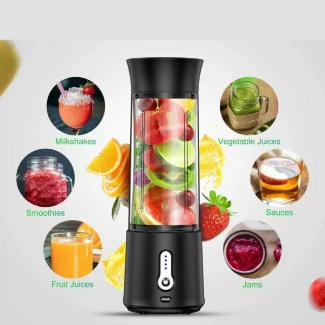 USB Rechargeable Portable Blender 500ml Electric Juicer Smoothie Maker Blend Jet 2