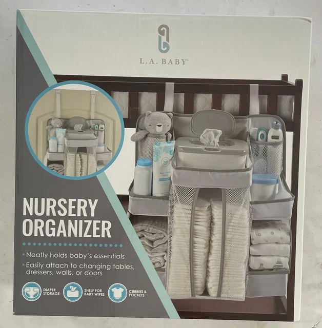 LA Baby Diaper Caddy and Nursery Organizer for Baby's Essentials - Gray