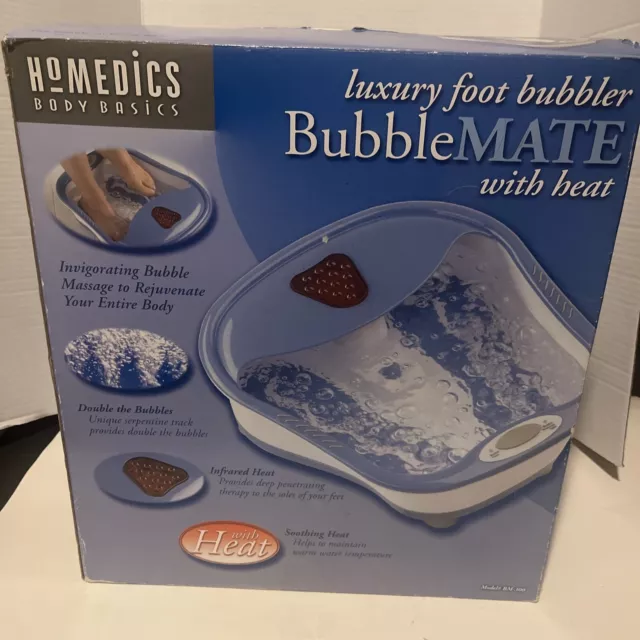 Homedics Luxury Foot Bubbler Bubblebliss Plus With Heat Massage Spa Salon New