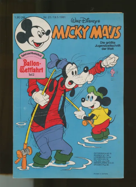 Micky Maus  1981  Heft Nr.  21  mit Beilage  Ehapa Verlag  Z 1