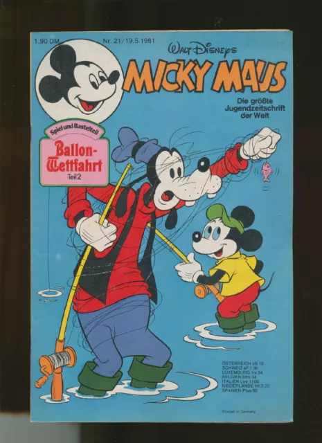Micky Maus  1981  Heft Nr.  21  mit Beilage  Ehapa Verlag  Z 1