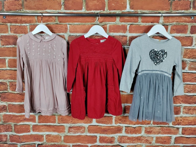 Girls Bundle Age 2-3 Years John Lewis Next Long Sleeve Dress Party Sequins 98Cm